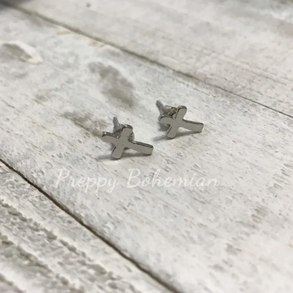 Silver  cross earrings